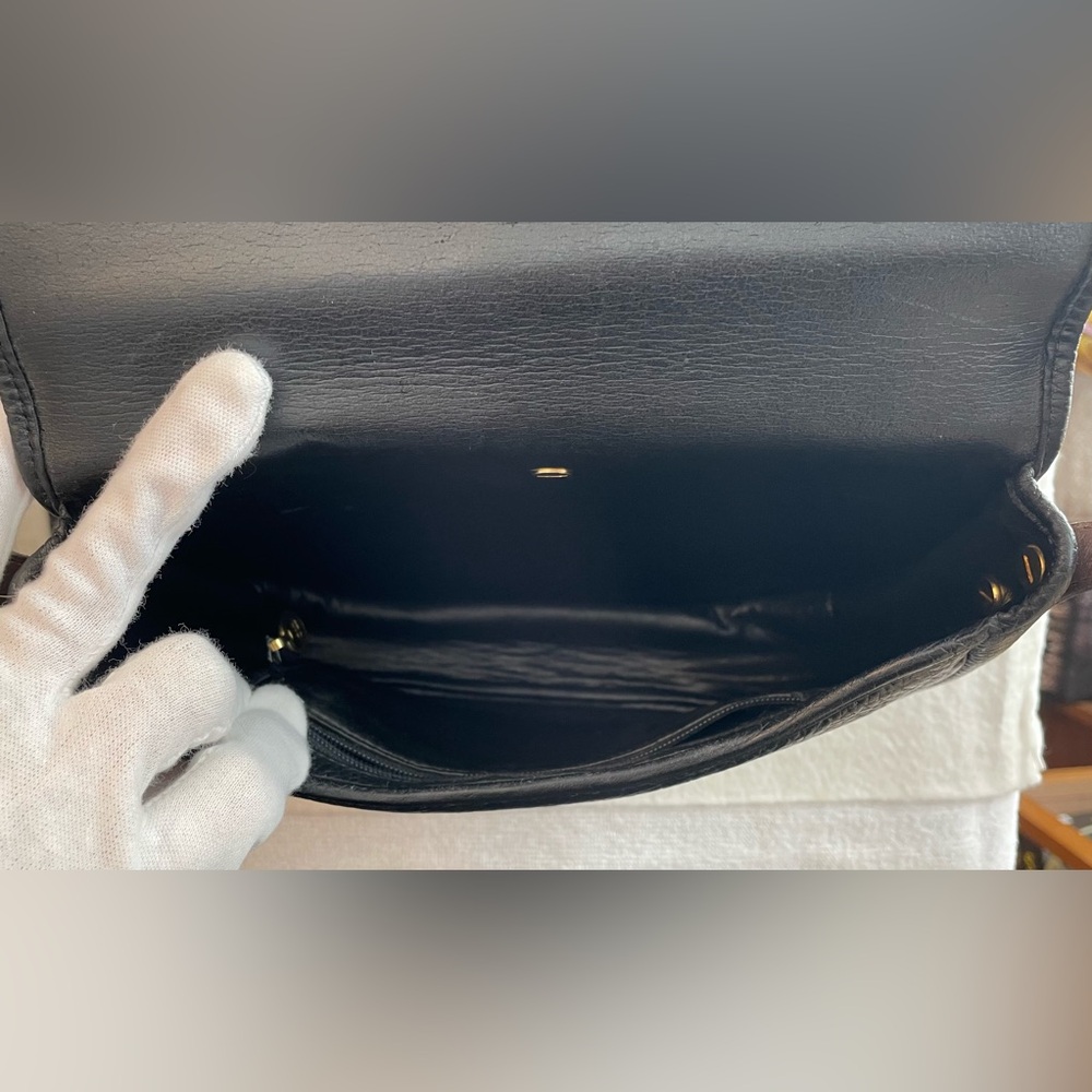 Dior Authentic Vintage Black Leather Crossbody Bag w/ Silver Hardware - Picture 11 of 14